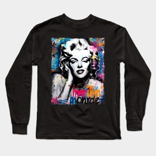 Marylin Monroe Grafitti Vinatge Long Sleeve T-Shirt